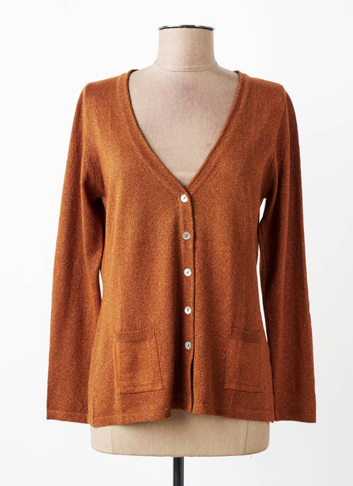 Gilet manches longues coupe cintrée marron TELMAIL femme