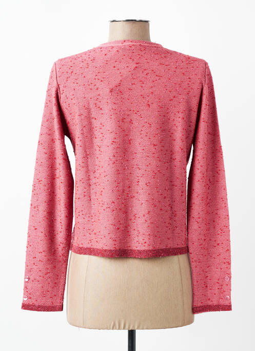 Gilet manches longues fermeture boutonnée sur le devant rose I.ODENA femme