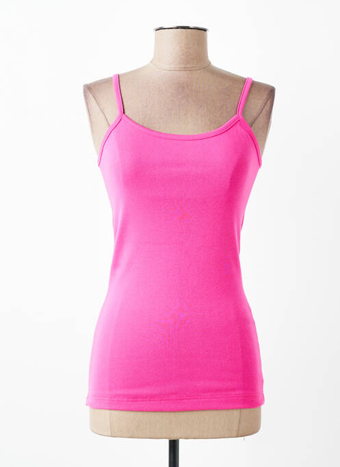Top coupe cintrée fines bretelles rose PLURIELLES femme