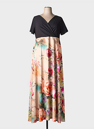 Robe longue manches courtes manches courtes noir SPG WOMAN femme