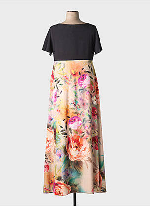 Robe longue manches courtes manches courtes noir SPG WOMAN femme