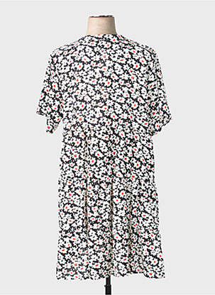 Robe courte coupe évasée manches courtes noir SPG WOMAN femme