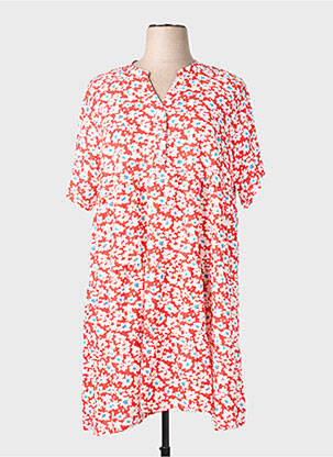 Robe courte coupe évasée manches courtes rouge WORLD FASHION femme
