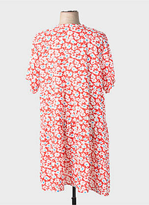 Robe courte coupe évasée manches courtes rouge WORLD FASHION femme