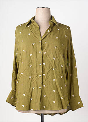Chemisier coupe droite manches longues vert MELYA MELODY femme