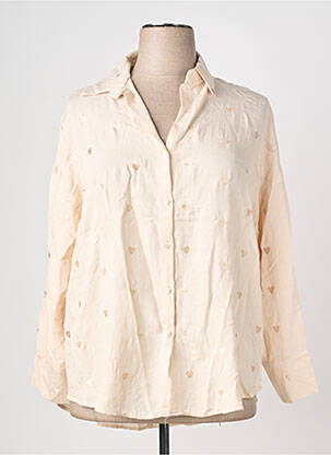 Chemisier coupe droite manches longues beige MELYA MELODY femme