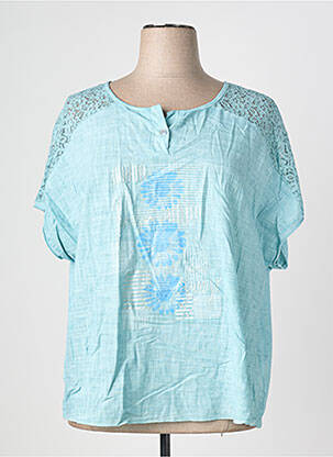 Top manches courtes manches courtes bleu POMME ROUGE femme