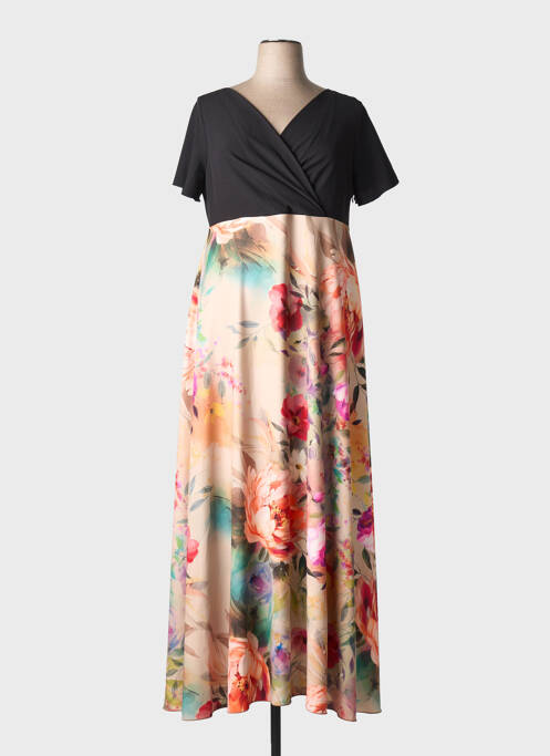 Robe longue manches courtes manches courtes noir SPG WOMAN femme