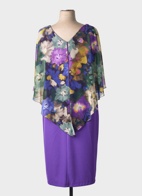 Robe mi-longue imprimé fantaisie manches courtes violet SPG WOMAN femme