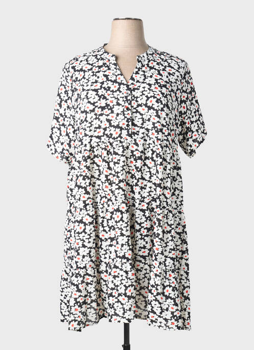Robe courte coupe évasée manches courtes noir SPG WOMAN femme