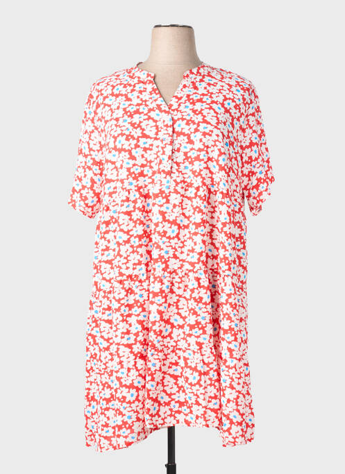 Robe courte coupe évasée manches courtes rouge WORLD FASHION femme