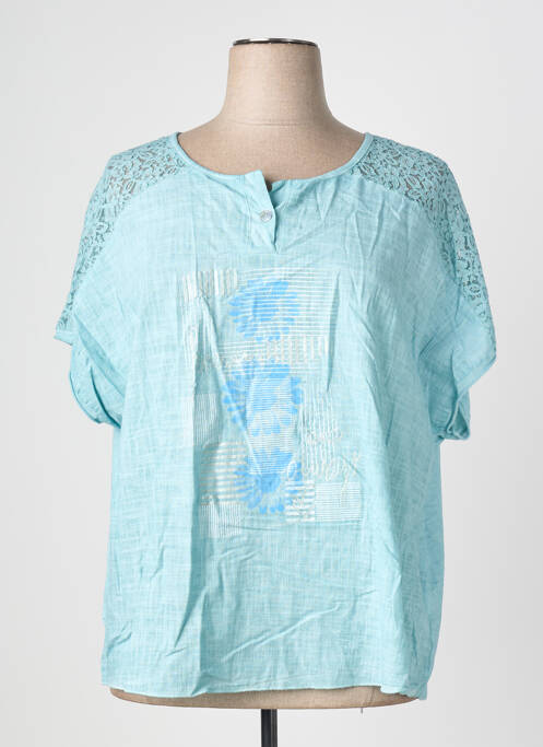 Top manches courtes manches courtes bleu POMME ROUGE femme