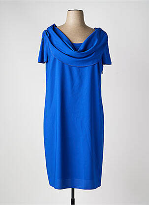 Robe mi-longue manches courtes manches courtes bleu SPG WOMAN femme