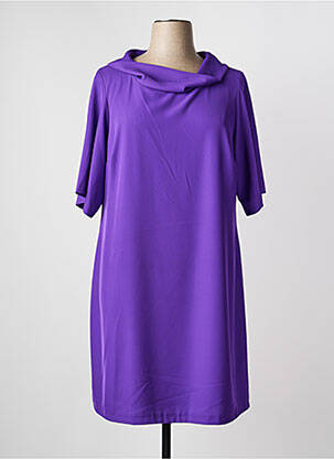Robe mi-longue manches courtes manches courtes violet SPG WOMAN femme