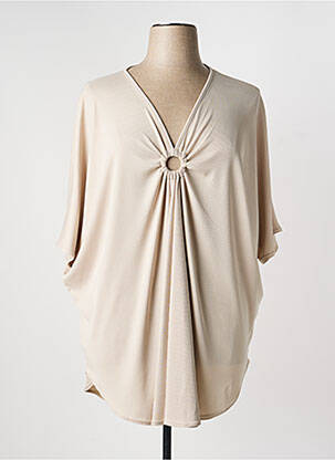 Tunique manches courtes coupe fluide beige 2W PARIS femme
