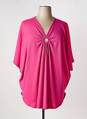 Tunique manches courtes coupe fluide rose fonce 2W PARIS femme