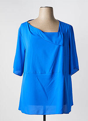 Tunique manches courtes col v bleu SPG WOMAN femme