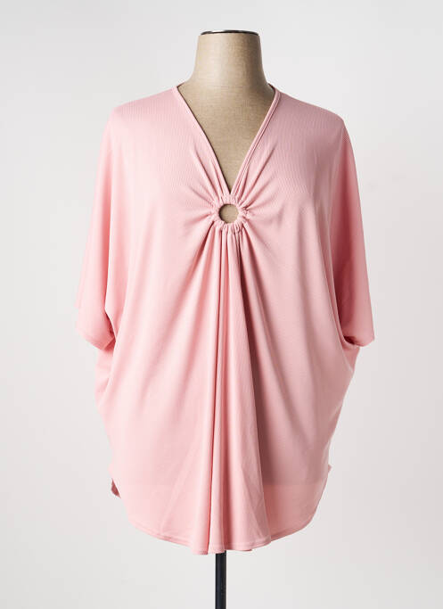 Tunique manches courtes coupe fluide rose 2W PARIS femme