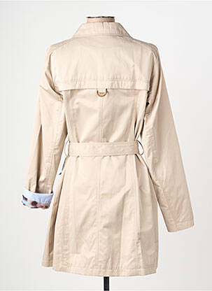 Trench finition intérieure doublure imprimée sans capuche beige REVER MILE femme