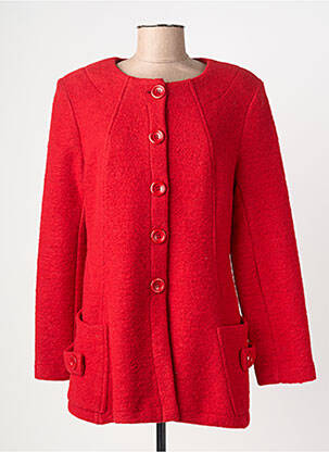 Veste casual col rond rouge PLURIELLES femme