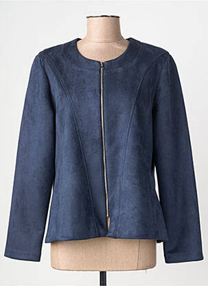 Veste casual epaulette bleu GEVANA femme