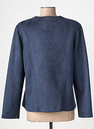Veste casual col rond bleu GEVANA femme