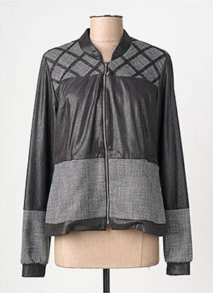 Veste casual tissage suedine noir FRANCE RIVOIRE femme