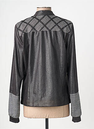 Veste casual tissage suedine noir FRANCE RIVOIRE femme