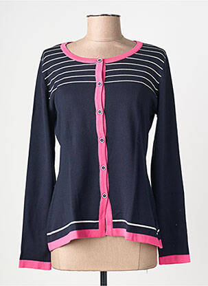 Gilet manches longues col rond bleu TELMAIL femme