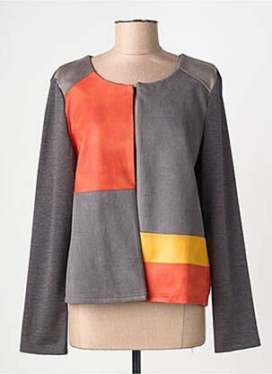 Veste casual col rond gris DIANE LAURY femme