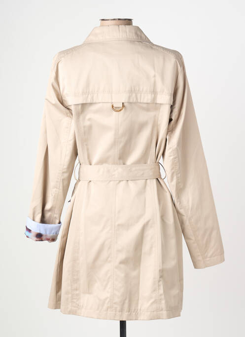 Trench finition intérieure doublure imprimée sans capuche beige REVER MILE femme