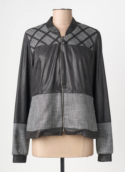 Veste casual tissage suedine noir FRANCE RIVOIRE femme