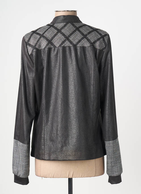 Veste casual tissage suedine noir FRANCE RIVOIRE femme