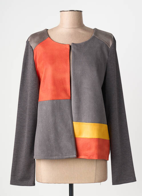 Veste casual col rond gris DIANE LAURY femme