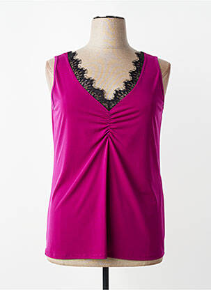 Top col v sans manche violet SPG WOMAN femme