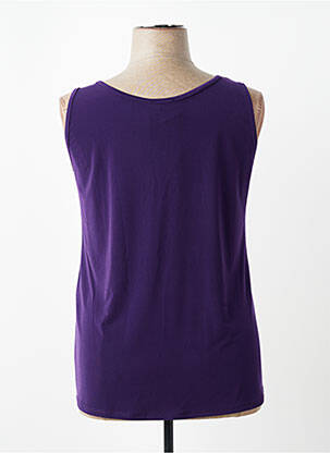 Top col v sans manche violet fonce SPG WOMAN femme