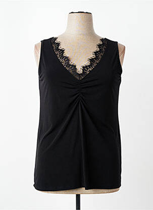 Top col v sans manche noir SPG WOMAN femme
