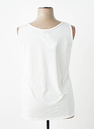 Top col v sans manche blanc SPG WOMAN femme