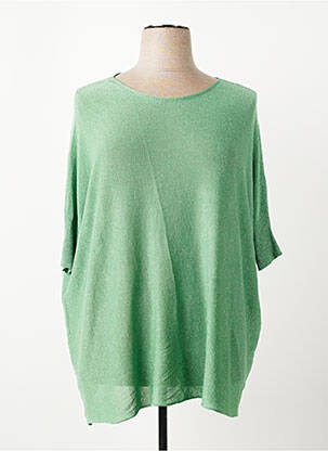Pull coupe droite sans manche vert D&Z FASHION femme
