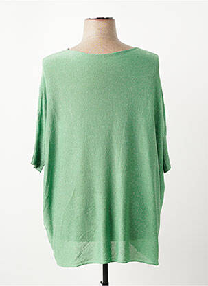 Pull coupe droite sans manche vert D&Z FASHION femme