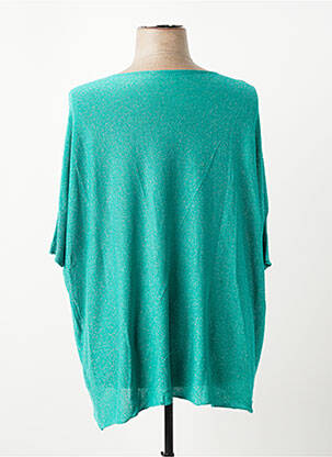 Pull coupe droite sans manche bleu D&Z FASHION femme