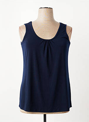 Top coupe fluide sans manche bleu fonce SPG WOMAN femme
