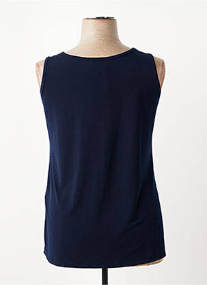 Top coupe fluide sans manche bleu fonce SPG WOMAN femme