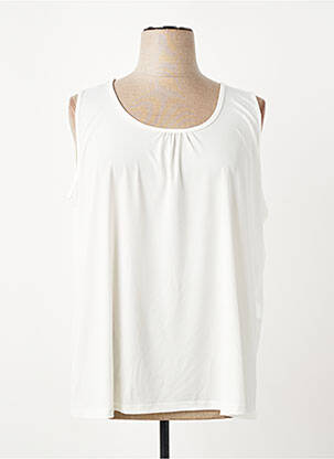 Top coupe fluide sans manche blanc SPG WOMAN femme