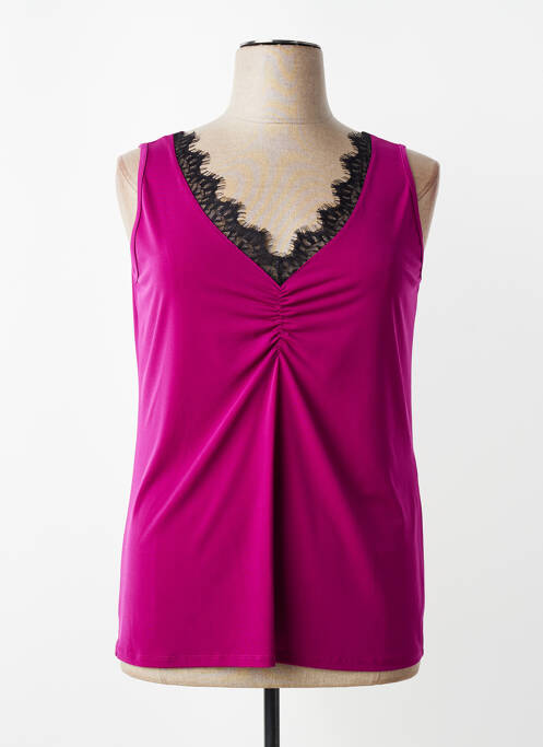 Top col v sans manche violet SPG WOMAN femme