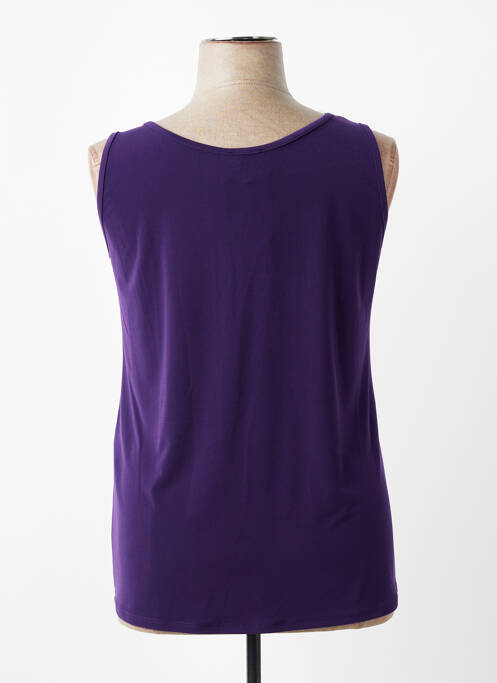 Top col v sans manche violet fonce SPG WOMAN femme