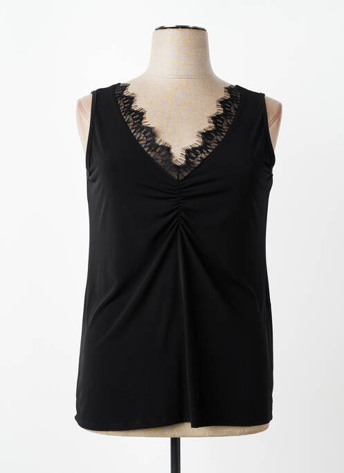Top col v sans manche noir SPG WOMAN femme
