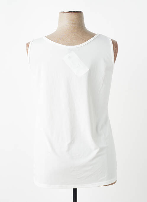 Top col v sans manche blanc SPG WOMAN femme
