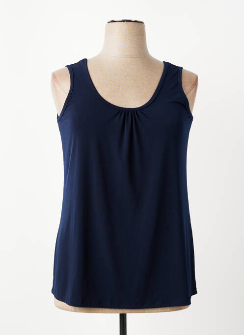 Top coupe fluide sans manche bleu fonce SPG WOMAN femme