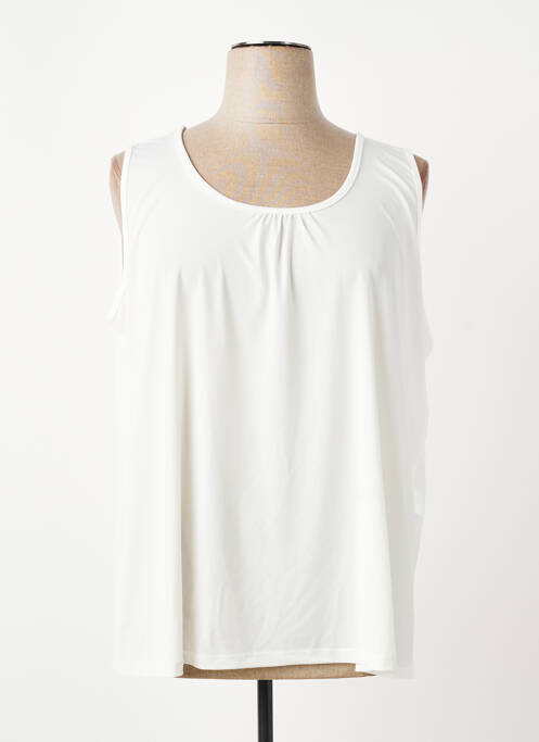 Top coupe fluide sans manche blanc SPG WOMAN femme